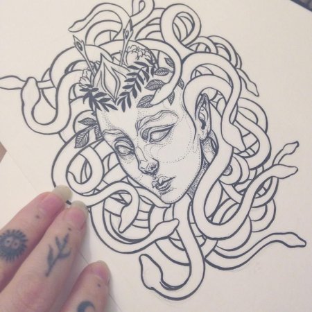 Медуза Горгона тату эскиз