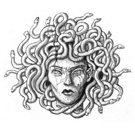 Голова медузы Горгоны тату