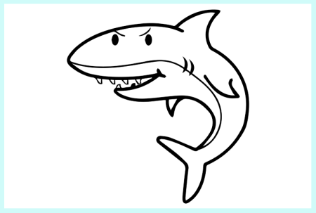 Трафарет акула для детей
