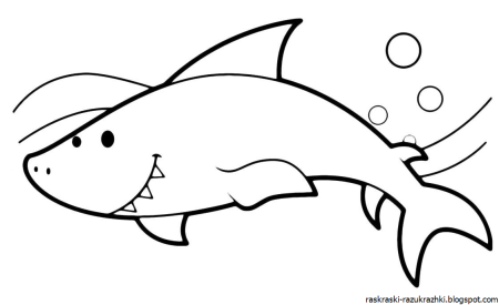 Акула раскраска для детей