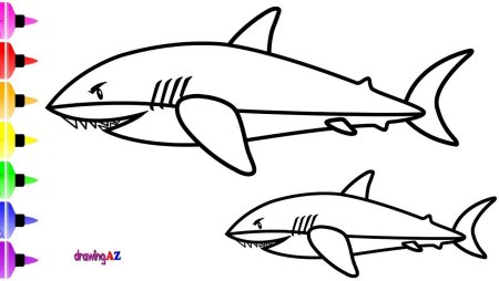 Акула рисование для детей 2-3 лет
