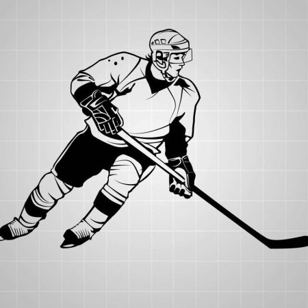 Силуэт хоккеиста с клюшкой