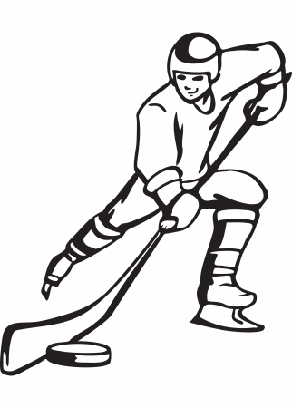 Хоккеист черно белый рисунок