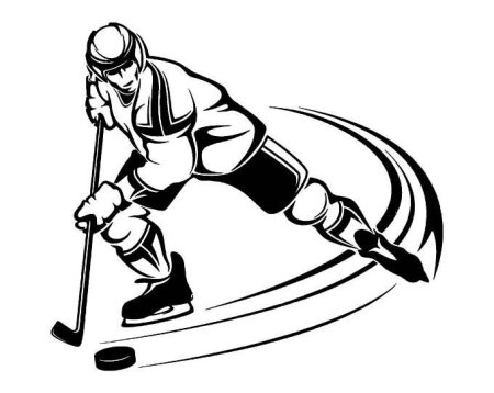 Силуэт хоккеиста с клюшкой