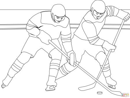 Силуэт хоккеиста с клюшкой