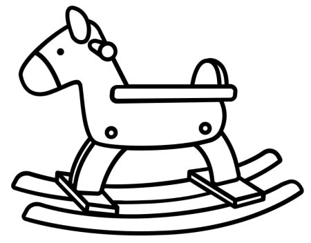 Лошадка качалка контурный рисунок (44 фото)