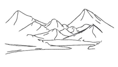Контур гор рисунок