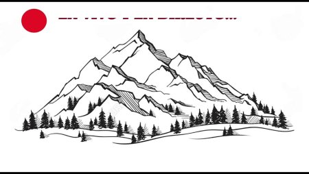 Горы и лес контур