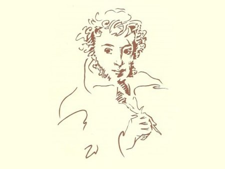 Пушкин контурный портрет