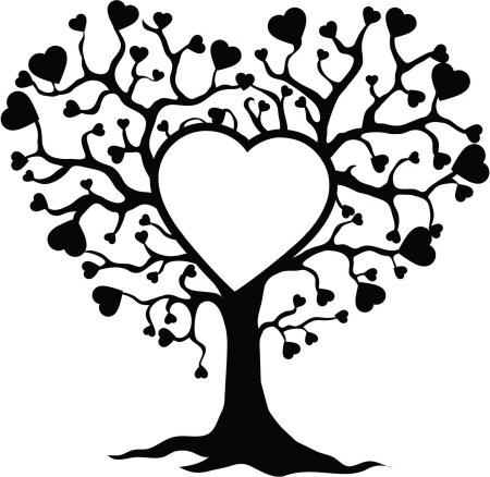 Трафарет дерево любви