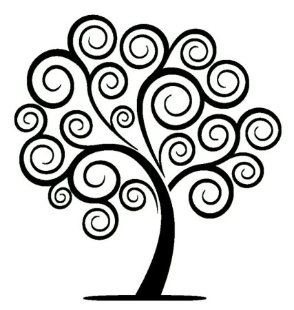 Трафарет красивого дерева