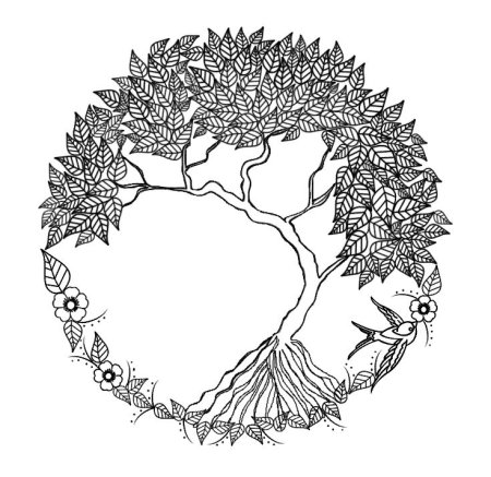 Мандала раскраска дерево