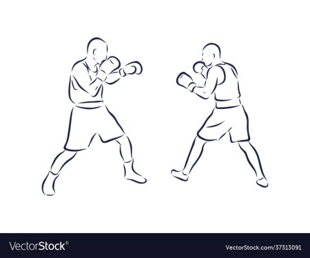 Контурный рисунок боксера