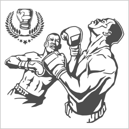 Бокс черно белый вектор