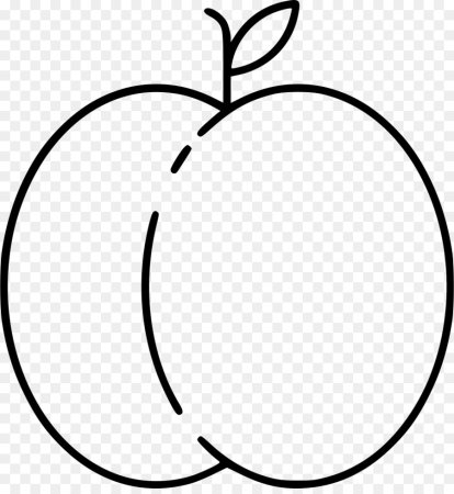 Контуры фруктов персик