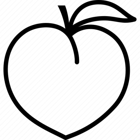 Персик контур вектор