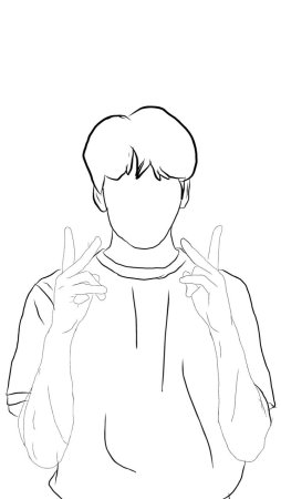 BTS рисунок контур