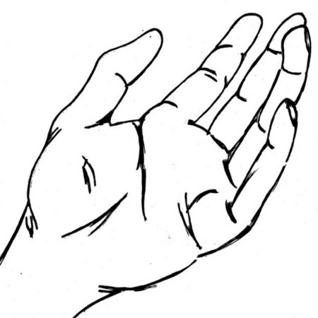 Нарисованная ладонь
