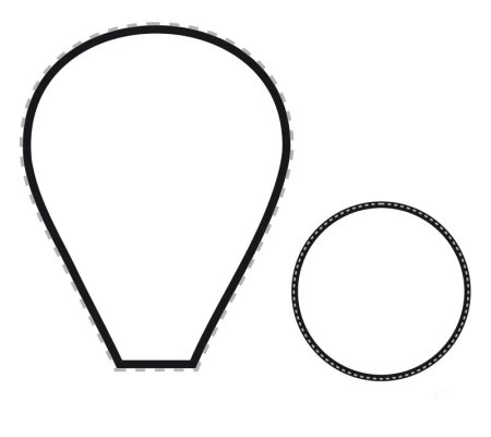 Листок ромашки трафарет