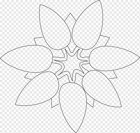 Цветок 7 лепестков раскраска