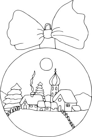 Новогодний шар раскраска