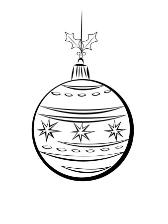 Новогодние шарики раскраска