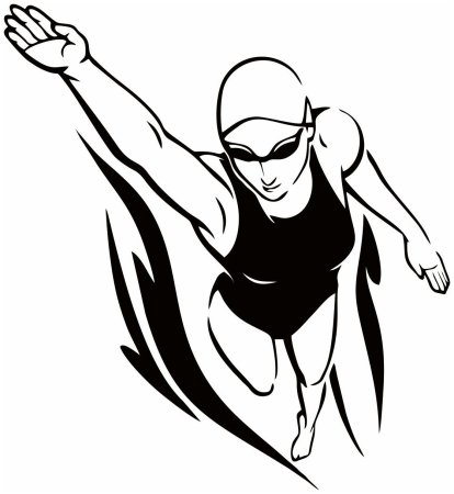 Пловчиха вектор