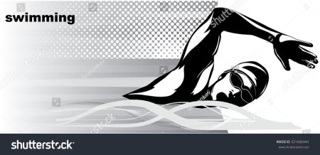 Плавание трафареты вектор