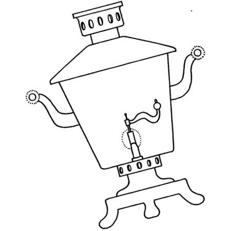 Самовар контур сбоку