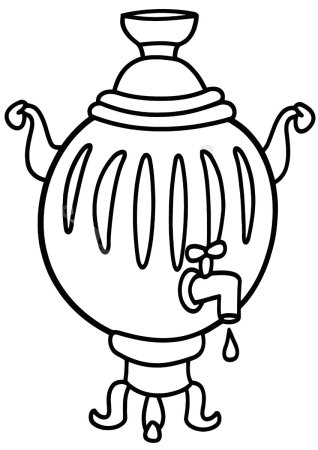 Трафарет самовара для детей