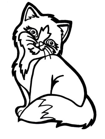 Кошка раскраска для детей