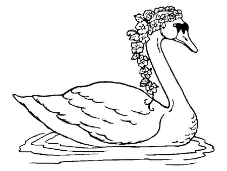 Лебедь трафарет для вырезания