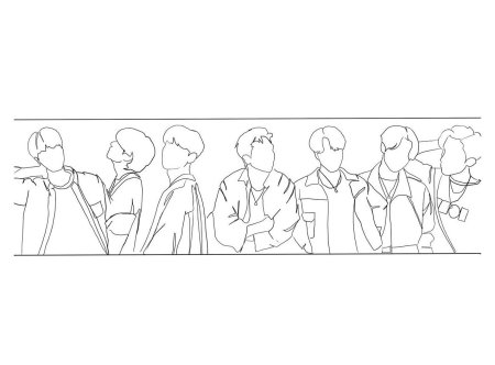 Рисунки БТС силуэты