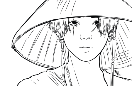 BTS рисунок контур