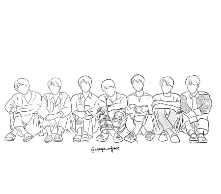 BTS рисунок контур