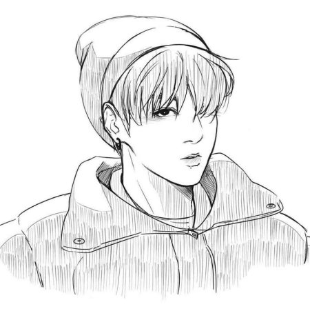 BTS рисунок контур