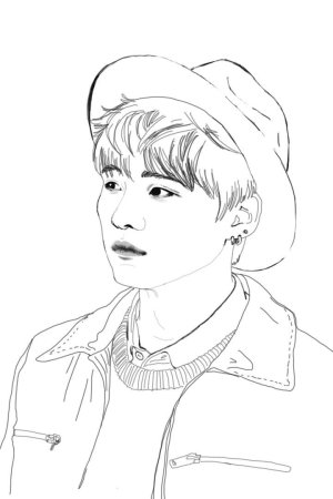 Раскраска BTS suga