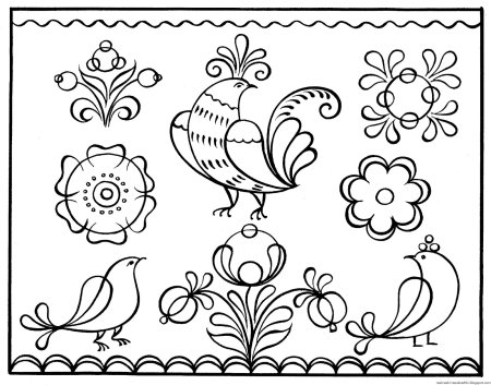 Раскраска "Борецкая роспись"