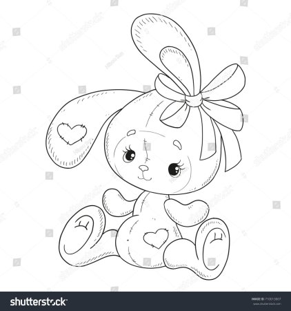 Зайчик игрушка раскраска для детей