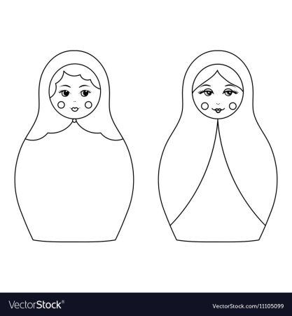 Матрешка черно белая