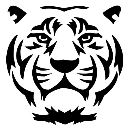 Трафарет тигра для вырезания