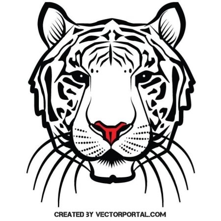 Трафарет тигра для рисования