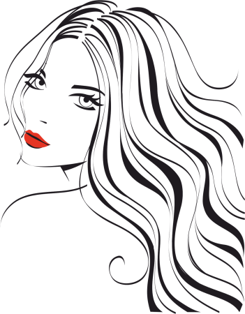 Контур женского лица