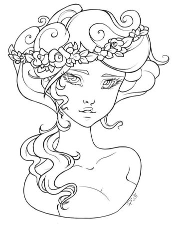 Раскраска портрет девушки