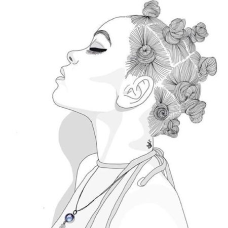 Девочка контурный рисунок