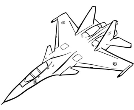 Рисунок самолета Су-27