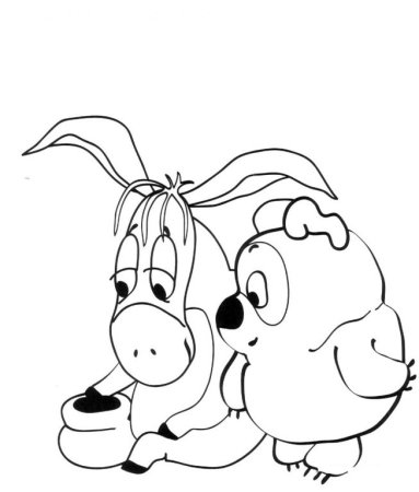 Винни пух и Пятачок чб