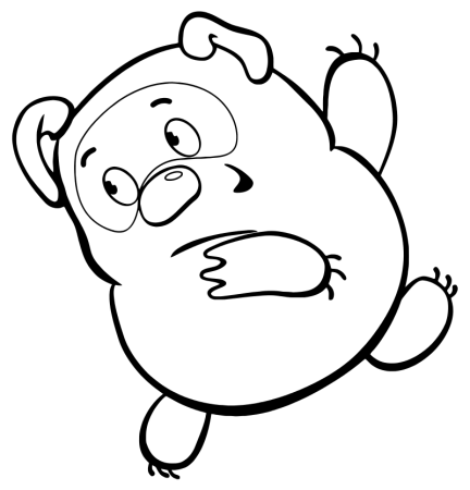 Раскраска Винни пух на воздушном шаре