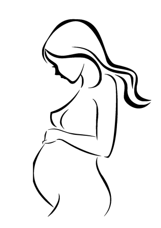 Трафарет матери и ребенка