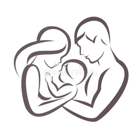 Мать и дитя черно белое изображение